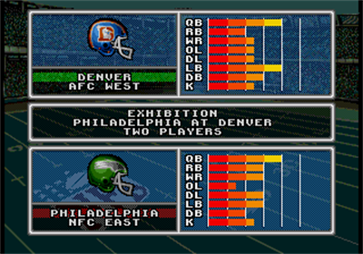 Joe Montana's NFL Football - Screenshot - Game Select Image