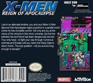 X-Men: Reign of Apocalypse - Box - Back Image