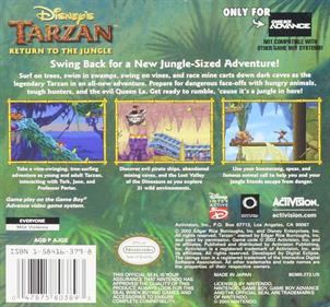 Disney's Tarzan: Return to the Jungle - Box - Back Image