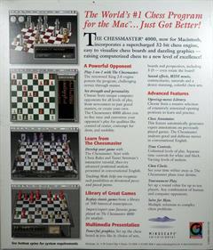 The Chessmaster 4000 - Box - Back Image