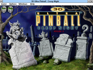 3-D Ultra Pinball: Creep Night - Screenshot - Game Title Image