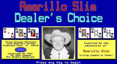 Amarillo Slim Dealer's Choice - Screenshot - Game Title Image