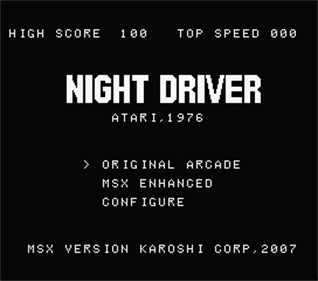 Night Driver - Screenshot - Game Title Image