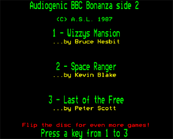BBC Bonanza - Screenshot - Game Select Image