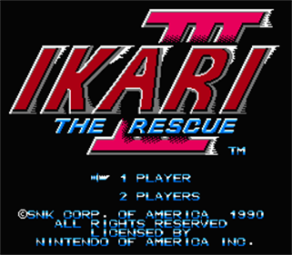 Ikari III: The Rescue - Screenshot - Game Title Image