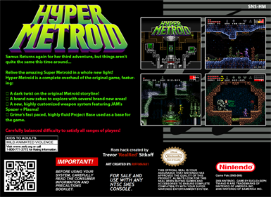 Hyper Metroid - Box - Back Image