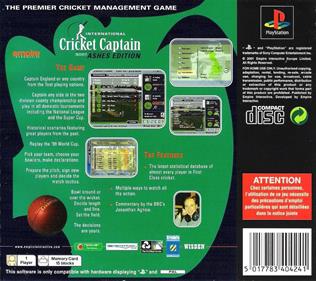 International Cricket Captain 2001: Ashes Edition - Box - Back Image