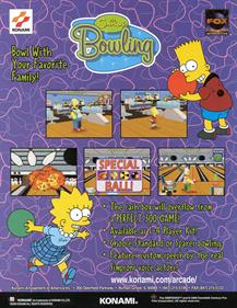 The Simpsons Bowling - Advertisement Flyer - Back Image