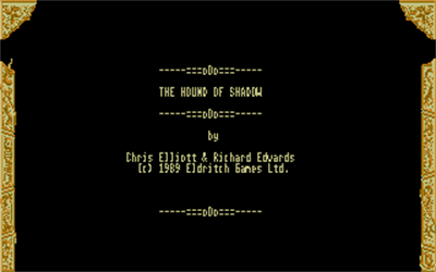 The Hound of Shadow - Screenshot - Game Title Image
