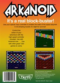 Arkanoid - Box - Back Image
