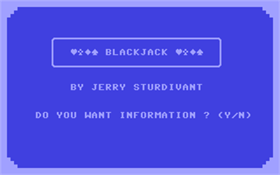 Blackjack (PowerPlay Magazine) - Screenshot - Game Title Image