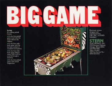 Big Game - Advertisement Flyer - Back Image