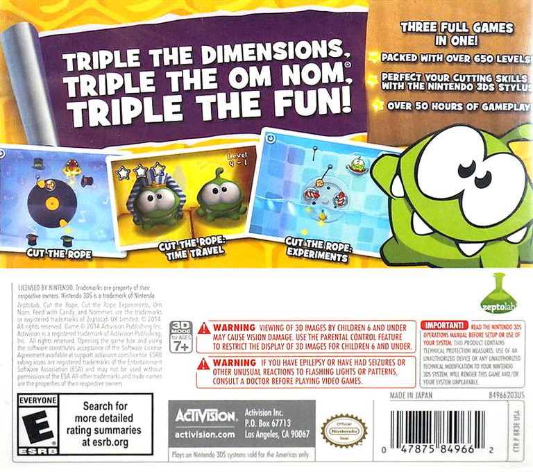  Cut The Rope: Triple Treat - Nintendo 3DS : Activision Inc:  Video Games