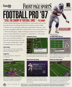 Front Page Sports: Football Pro '97 - Box - Back Image