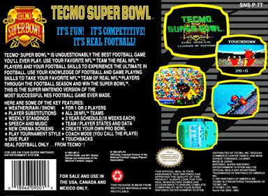 Tecmo Super Bowl - Box - Back Image