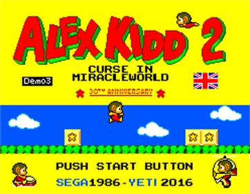 Alex Kidd 3: Curse in Miracle World - Screenshot - Game Title Image