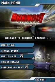 Burnout Legends - Screenshot - Game Select Image