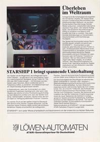 Starship 1 - Advertisement Flyer - Back Image