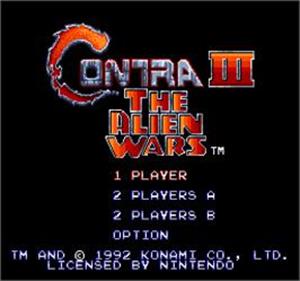 Contra 3: The Alien Wars - Screenshot - Game Title Image