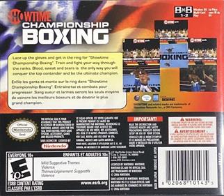 Showtime Championship Boxing - Box - Back Image