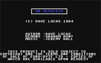 Mr Mephisto - Screenshot - Game Title Image