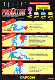 Alien vs. Predator - Arcade - Controls Information Image