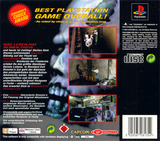 Resident Evil: Director's Cut - Box - Back Image