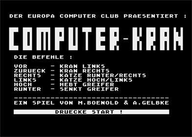 Computer Kran - Screenshot - Game Title Image