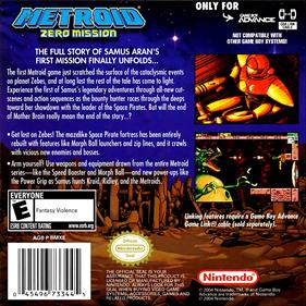 Metroid: Zero Mission - Box - Back Image