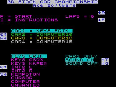 3D Stock Car Championship - Screenshot - Game Select Image