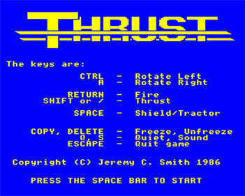 Thrust - Screenshot - Game Select Image