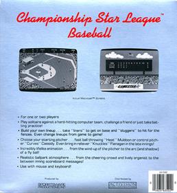 Championship Star League Baseball - Box - Back Image