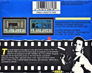 Big Trouble in Little China - Box - Back Image
