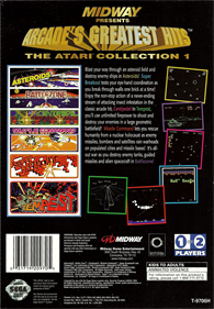 Arcade's Greatest Hits: The Atari Collection 1 - Box - Back Image