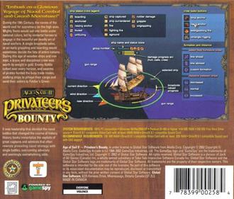 Age of Sail II: Privateer's Bounty - Box - Back Image
