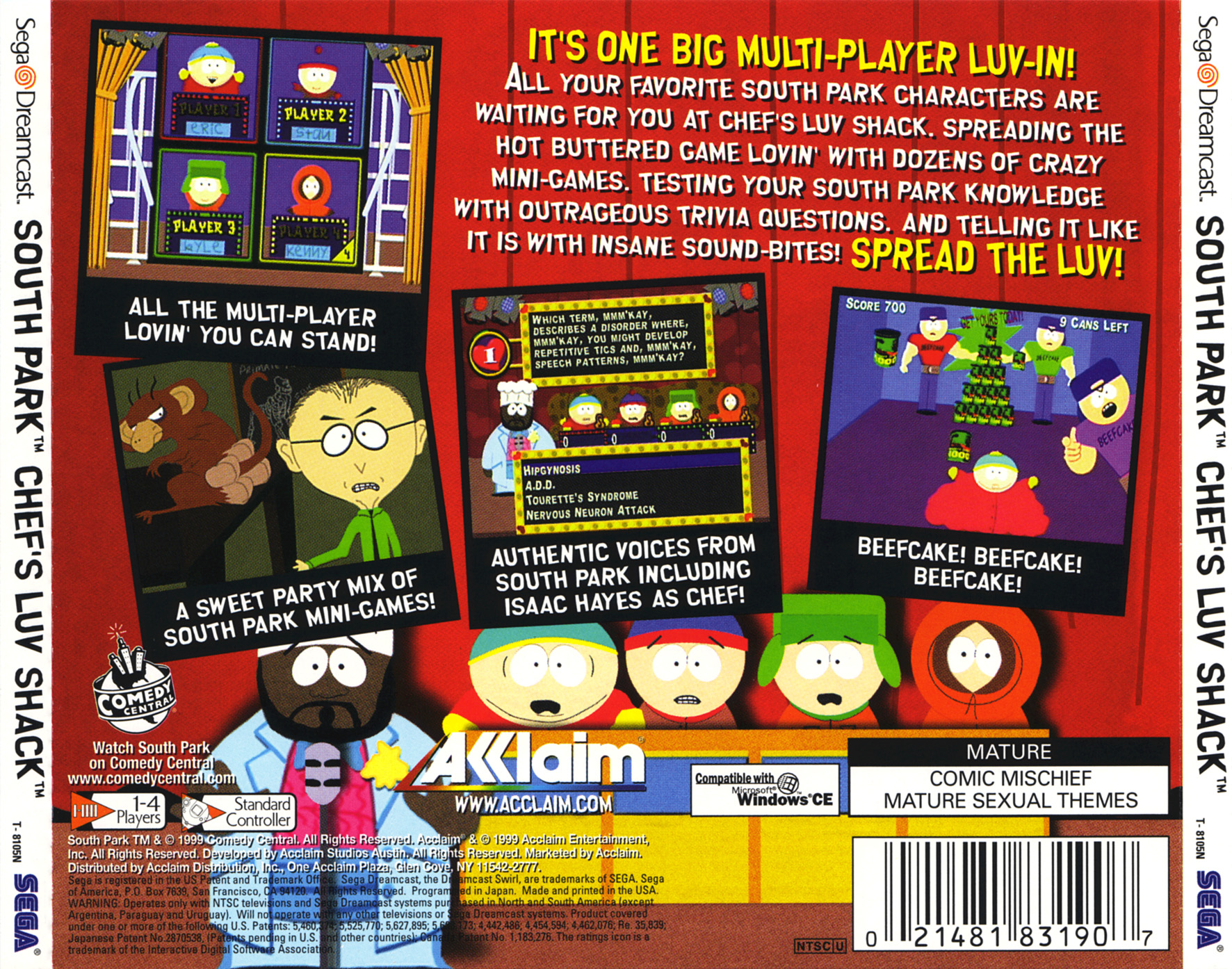 south park chef's luv shack ps1