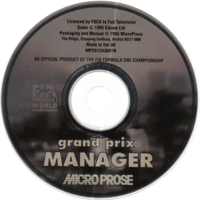 Grand Prix Manager - Disc Image