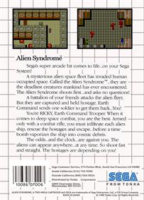 Alien Syndrome - Box - Back - Reconstructed