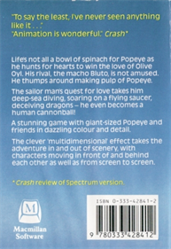 Popeye (1986) - Box - Back Image