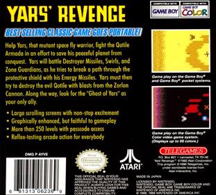 Yars' Revenge - Box - Back Image