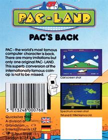 Pac-Land - Box - Back Image