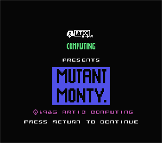 Mutant Monty - Screenshot - Game Title Image