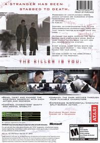 Indigo Prophecy - Box - Back Image