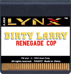 Dirty Larry: Renegade Cop - Cart - Front Image