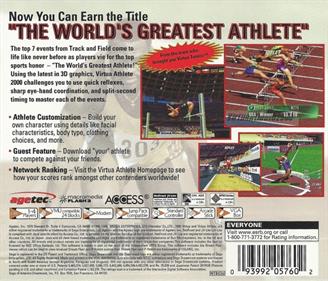 Virtua Athlete 2000 - Box - Back Image