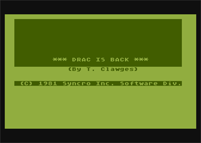 Drac is Back - Screenshot - Game Title Image