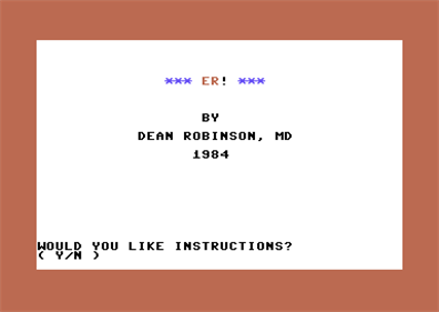 E.R. - Screenshot - Game Title Image