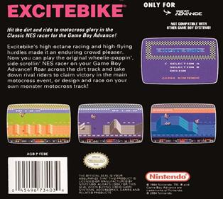 Classic NES Series: Excitebike - Box - Back Image