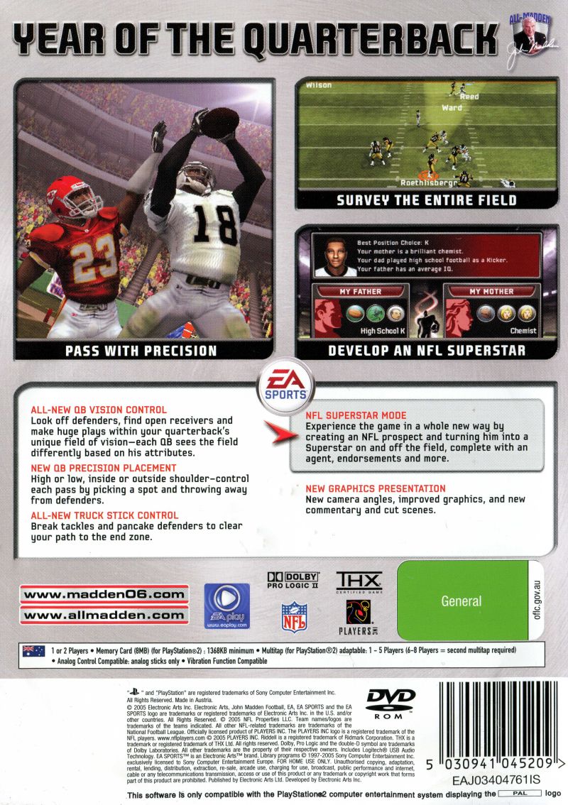 Madden NFL 06, Sony PlayStation 2