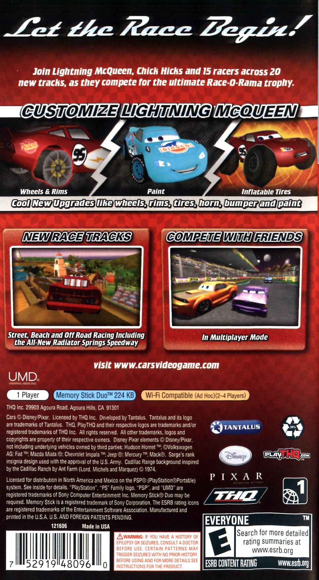 THQ Cars Race-O-Rama Video Games
